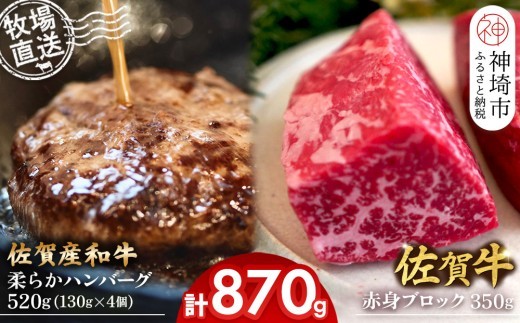 佐賀牛 赤身ブロック350g×1パック計350g