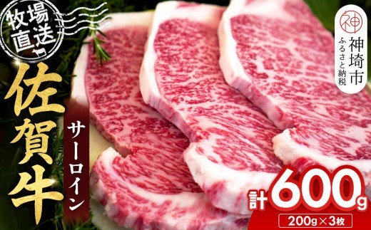 佐賀牛 サーロインステーキ200g×3枚計600g