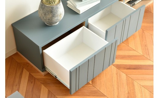 ロモ 160 ローボード GR【グリーン 完成品 くすみカラー テレビ台 ワイド おしゃれ】(H062407)