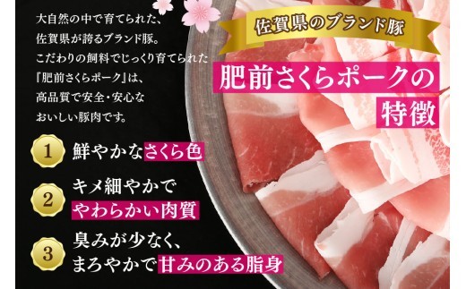 【数量限定】肥前さくらポーク しゃぶしゃぶセット 1kg【佐賀県産 豚肉セット しゃぶしゃぶ スライス 4種類部位 せいろ蒸し ブランド豚 桜色 豚肉】(H107122)