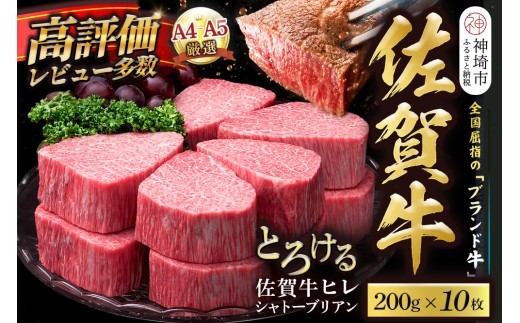 佐賀牛ヒレシャトーブリアン 200g×10枚