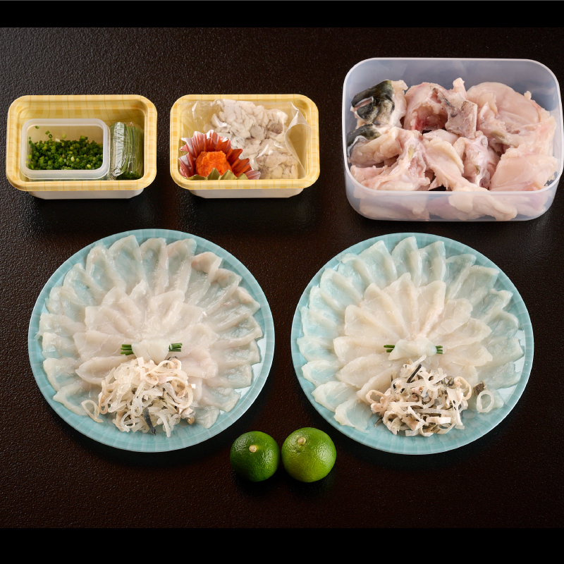 料亭「魚喜」とらふぐフルコース(冷蔵) 2人前【フグ 河豚 ふぐ皮 ふぐ刺し ふぐ鍋 ふぐ刺身 冷蔵 てっさ てっちり】(H028109)