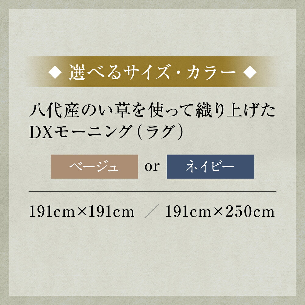 【選べるサイズ・カラー】熊本県八代市産のい草を使って織り上げたラグ『DXモーニング』(全2サイズ)(全2色) 国産 イグサ 茣蓙 ござ ラグ カーペット 絨毯 マット 織物 敷き物 インテリア