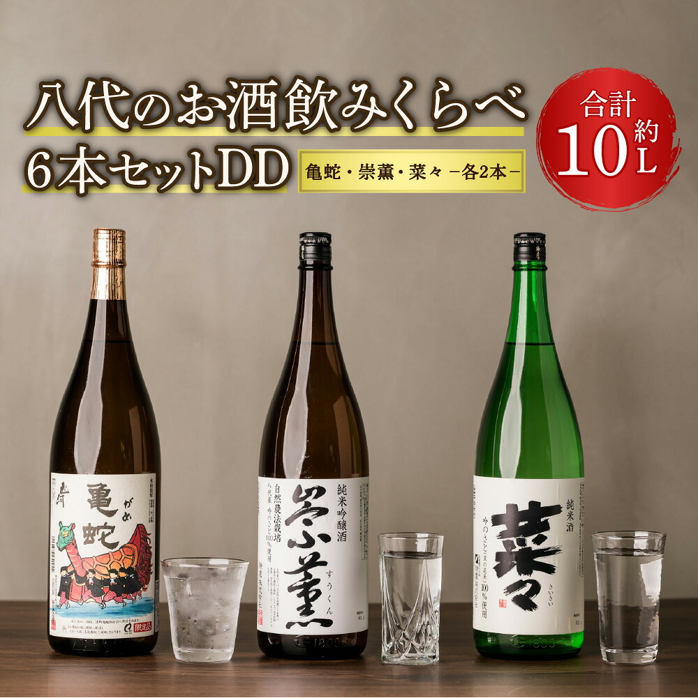 八代のお酒 飲みくらべ 6本セット DD 純米焼酎