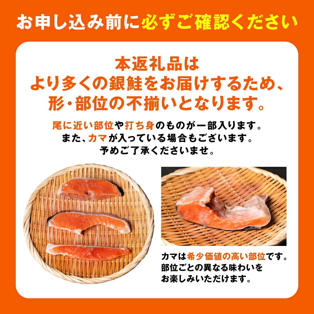 【選べる内容量】【訳あり】 銀鮭 切り身 たっぷり合計 1kg〜2kg (鮭 塩鮭 サケ サーモン 甘塩 切身 切り身 大容量 人気の鮭 カマ 希少 魚 鮮魚 冷凍)