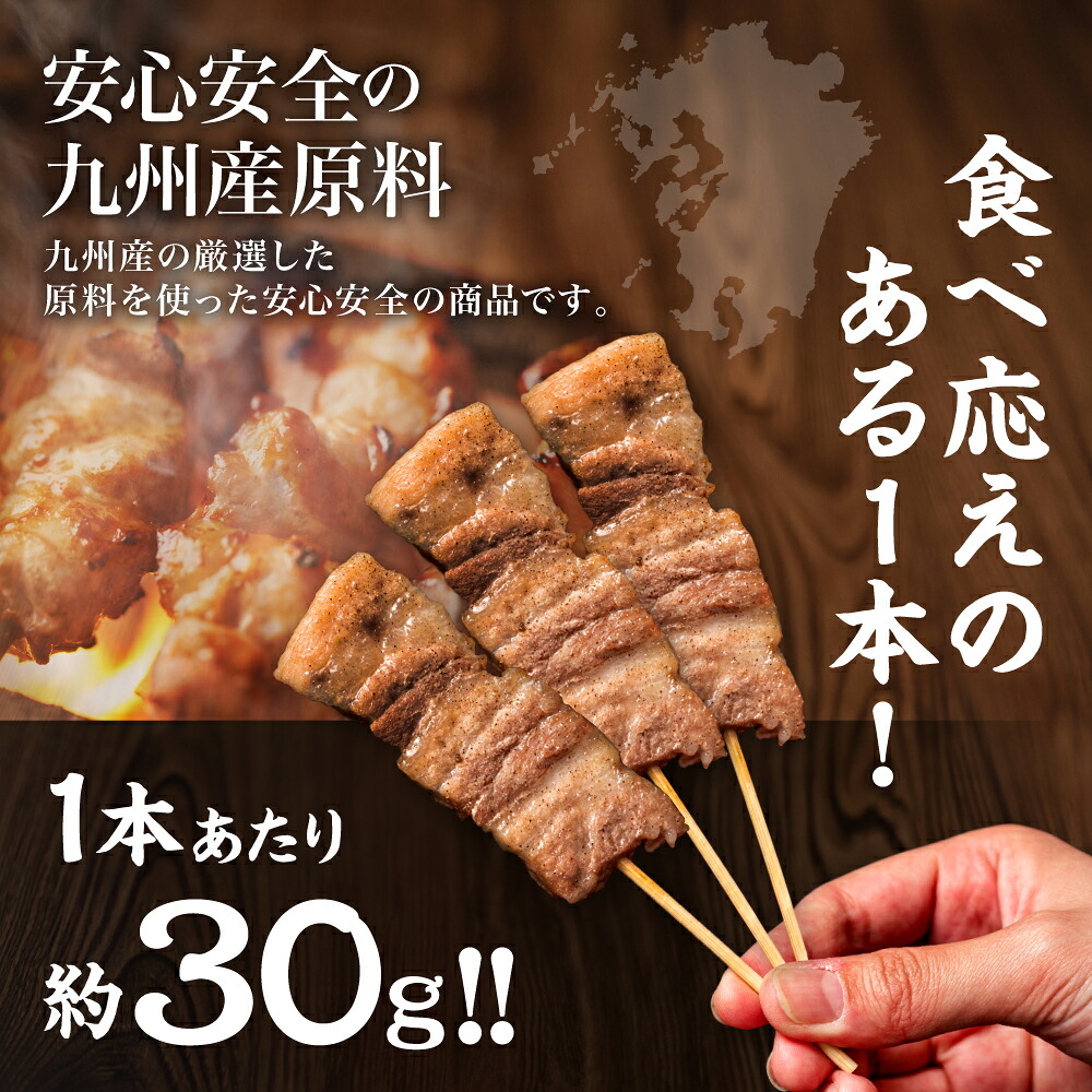 九州産 豚バラ串 40本 合計1.2kg 豚バラ 串 豚肉 お肉 バーベキュー BBQ 惣菜 小分け ボリューム 国産 簡単 調理 おつまみ セット 詰合せ 冷凍 熊本県 八代市