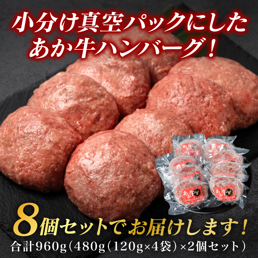 熊本県産 あか牛ハンバーグ 960g (120g×8個)