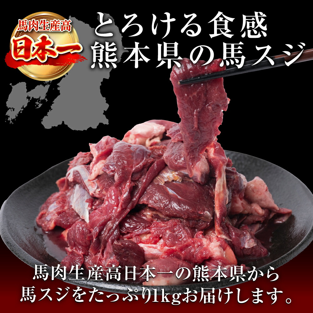 馬スジ 合計1kg 約500g×2パック 馬肉 馬 肉 お肉 煮込み 鍋 おでん 熊本名物