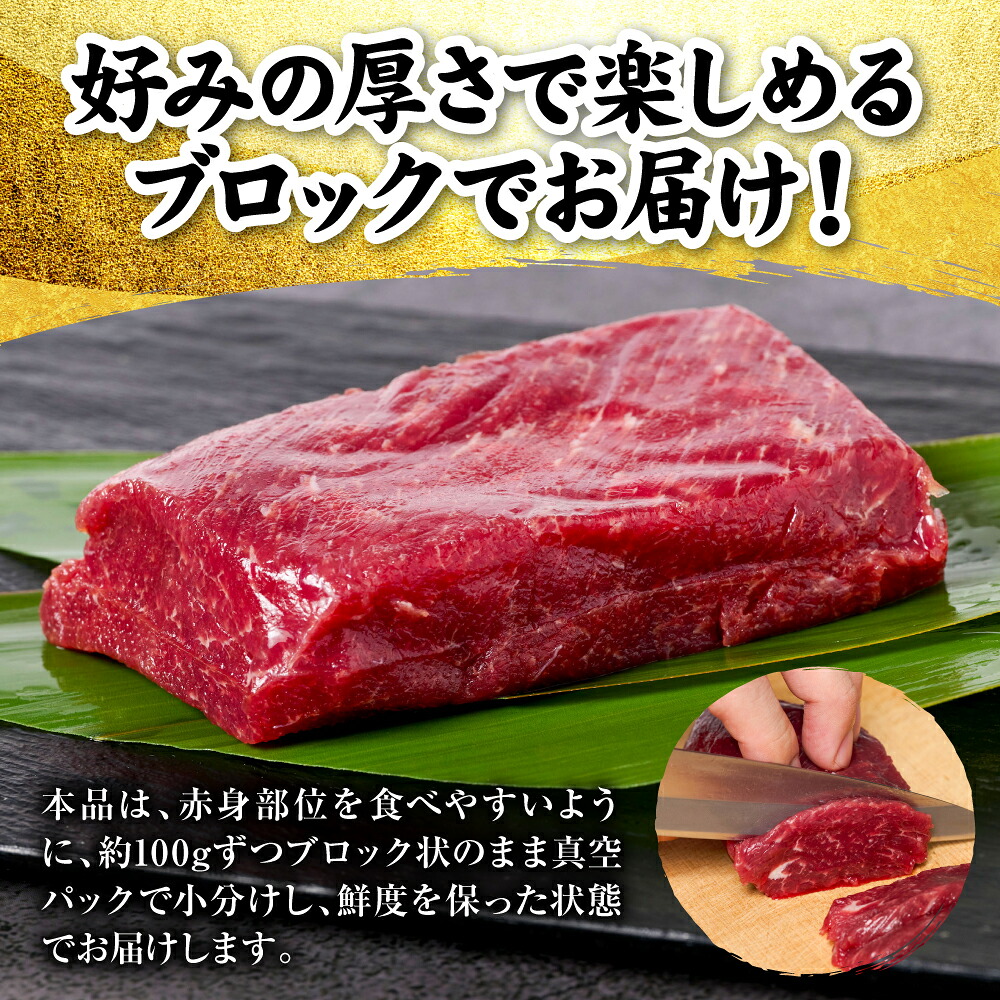 【選べる内容量】 国産 熊本肥育 赤身 馬刺し 100g～1100g 馬肉 刺し身 刺身 新鮮 ヘルシー おつまみ 晩酌 贈り物 真空パック ブロック 冷凍 熊本県 八代市