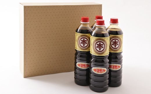 ＜ R8年熊本地震復興支援 ＞【マルホン醤油】 濃厚なさしみ醤油 1L×4本セット