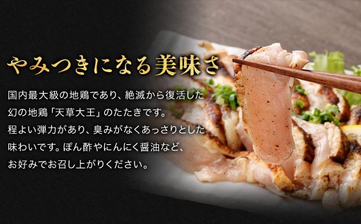 【令和8年度熊本地震復興支援】天草大王 鶏たたき 2パック セット （ムネ・モモ 合計2パック） 計410g 地鶏 タタキ もも肉 胸肉 食べ比べ 詰め合わせ 国産 九州産 熊本県産 冷凍