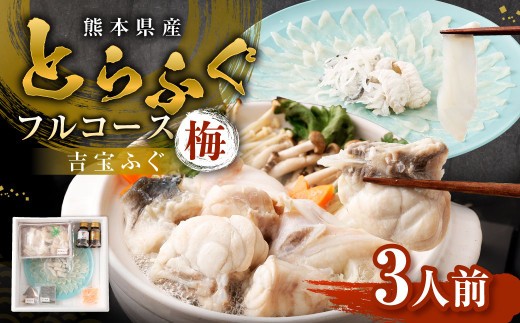とらふぐフルコース【梅】吉宝ふぐ (30cmプラ皿盛り・3人前) 『焼きひれ/特製ポン酢/もみじおろし付き』 ふぐ 河豚 フグ とらふぐ トラフグ 刺身 皮刺し ひれ酒 熊本県 上天草市