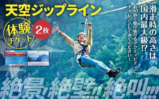 天空ジップライン ペア体験チケット 2枚