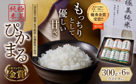 【金賞受賞】 ぴかまる 300g 6袋 計1800g 計1.8㎏ 米 こめ コメ お米 おこめ 白米 ブランド米 銘柄米 熊本県産 熊本産 極美純米（ぴかまる）スパルタ農法 小分け 小分けパック 熊本