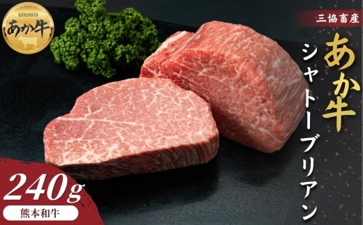 【三協畜産】あか牛 シャトーブリアン 120g×2枚 計240g ステーキ バーベキュー BBQ 焼肉 精肉 あか牛 赤牛 牛肉 あか牛 あか牛丼 国産 簡単 お取り寄せ 冷凍 お土産 ギフト 贈り物