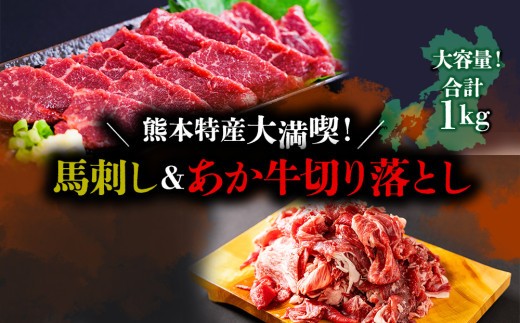 【熊本特産品】あか牛 馬刺し セット 計1㎏ 赤身馬刺し 赤身馬刺しセット 馬刺しセット ばさし basashi 熊本馬刺し 国産馬刺し 馬肉 ばにく 馬肉セット 馬 赤身馬肉 あか牛 赤牛 あかうし