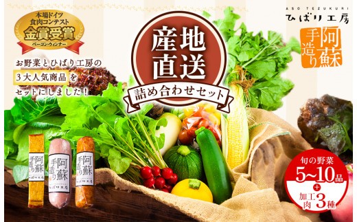 本場ドイツ食肉コンテストsuffa★金賞受賞★ ”季節のお野菜とひばり工房3大人気セットver.2” どんな料理も一味ランクアップ♪ ひばり工房 お野菜セット 旬の野菜 5～10品