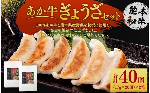 熊本和牛 あか牛 ぎょうざ セット 熊本あか牛餃子20個入り×…