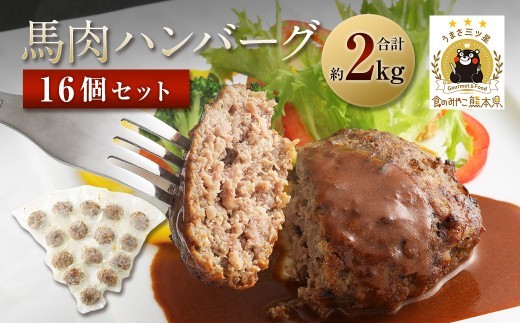 馬肉ハンバーグ 16個セット 合計2.08kg