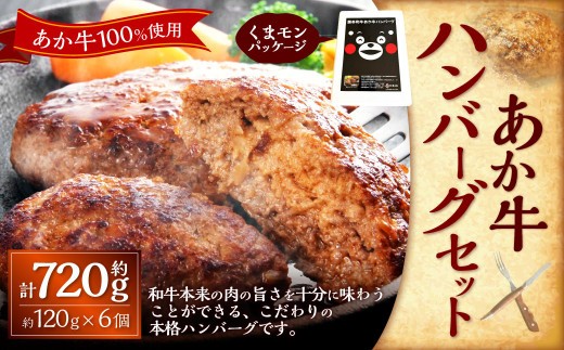 くまモンあか牛ハンバーグセット あか牛ハンバーグ 約120g×6個  ハンバーグ 惣菜 おかず牛 牛肉 和牛