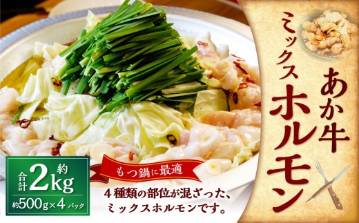 熊本和牛あか牛ホルモン約2kg 約500g×4