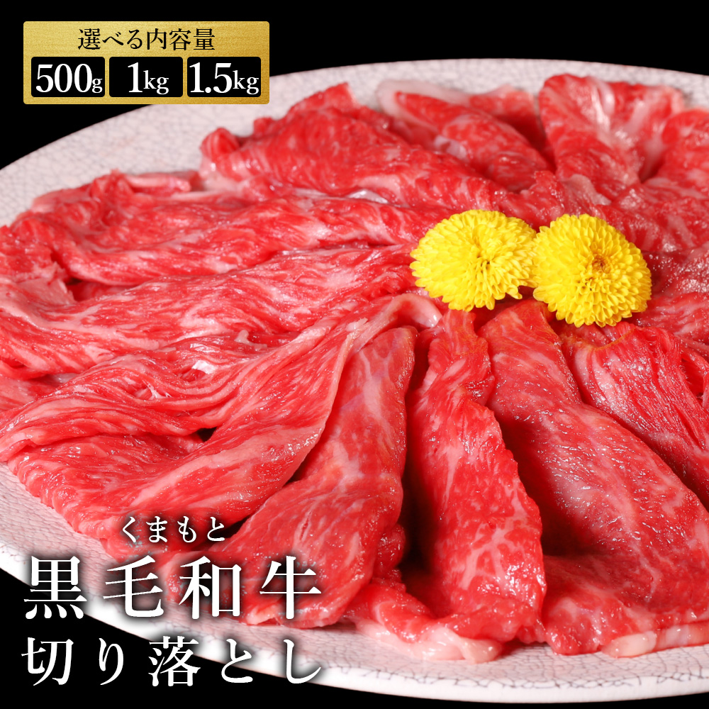 くまもと黒毛和牛切落 500g~1.5kg 大容量 肉 牛肉 切り落とし 冷凍 小分け 送料無料 熊本県 水上村