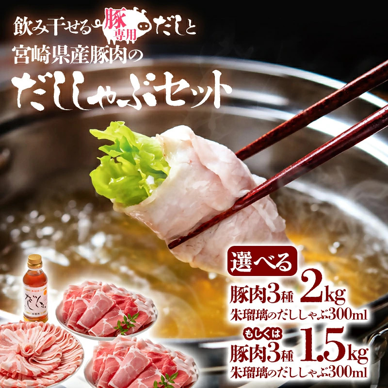 選べる内容量　しゃぶしゃぶ用豚肉と豚しゃぶ専用だしセット 飲み干せるだし 朱瑠璃/酒瑠璃＜47-8b＞＜47-16b＞