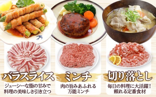 宮崎県産 豚肉 桜印ポーク5種セット(ローススライス / バラスライス / ロースカツ / 切り落とし / ミンチ) 合計5kg 小分け 冷凍 国産 九州産 肉 お肉 豚 詰め合わせ