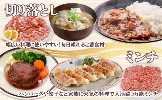 宮崎県産 豚肉 桜印ポーク 3種セット (ロースまたは肩ロース / 切り落とし / ミンチ) 合計4.2kg 小分け 冷凍 国産 九州産 肉 お肉