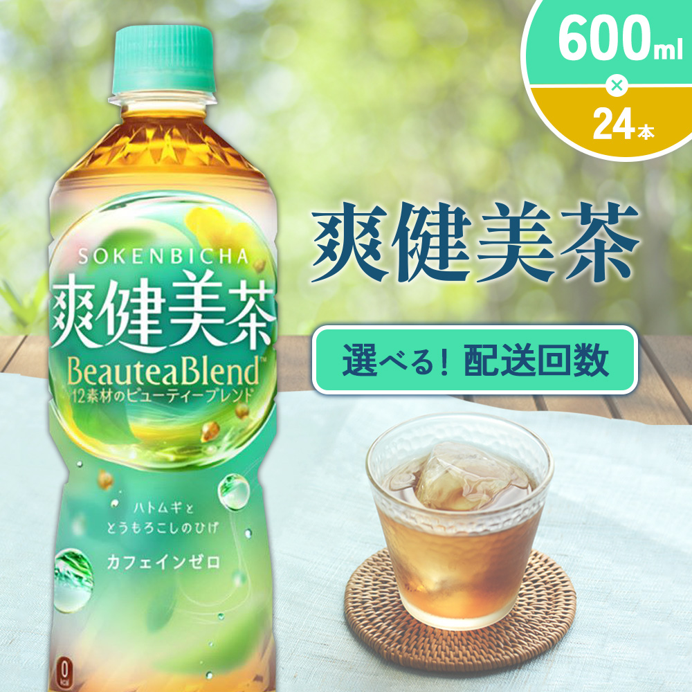 爽健美茶 600ml PET【コカ・コーラ】ペットボトル 1ケース(24本) セット お茶 カフェインゼロ ノンカフェイン ハトムギ ブレンド茶 宮崎県 えびの市 送料無料