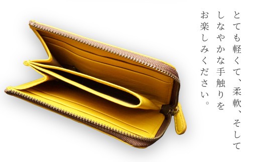 シカ革 片マチ 札入れ 黄色 9.5cm×11.5cm×1.6cm 財布 革製品 シカ 鹿 メンズ レディース ファッション 小物 ギフト 贈り物 プレゼント レザー 九州産 日本製 国産