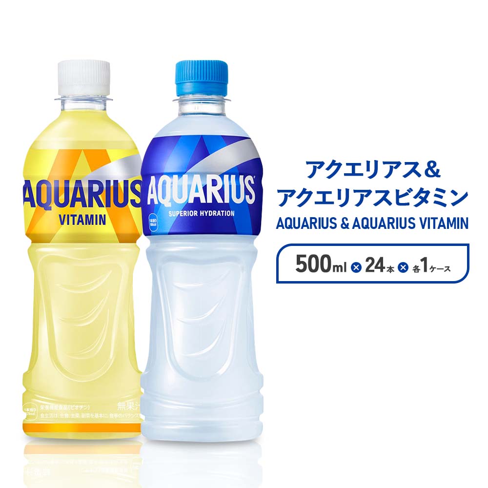 アクエリアス ビタミン アクエリアス PET 500ml×24本×各1ケース セット 合計48本 2ケース【コカコーラ】水分補給 スポーツ飲料 清涼飲料水 常温 AQUARIUS コカ・コーラ 熱中症