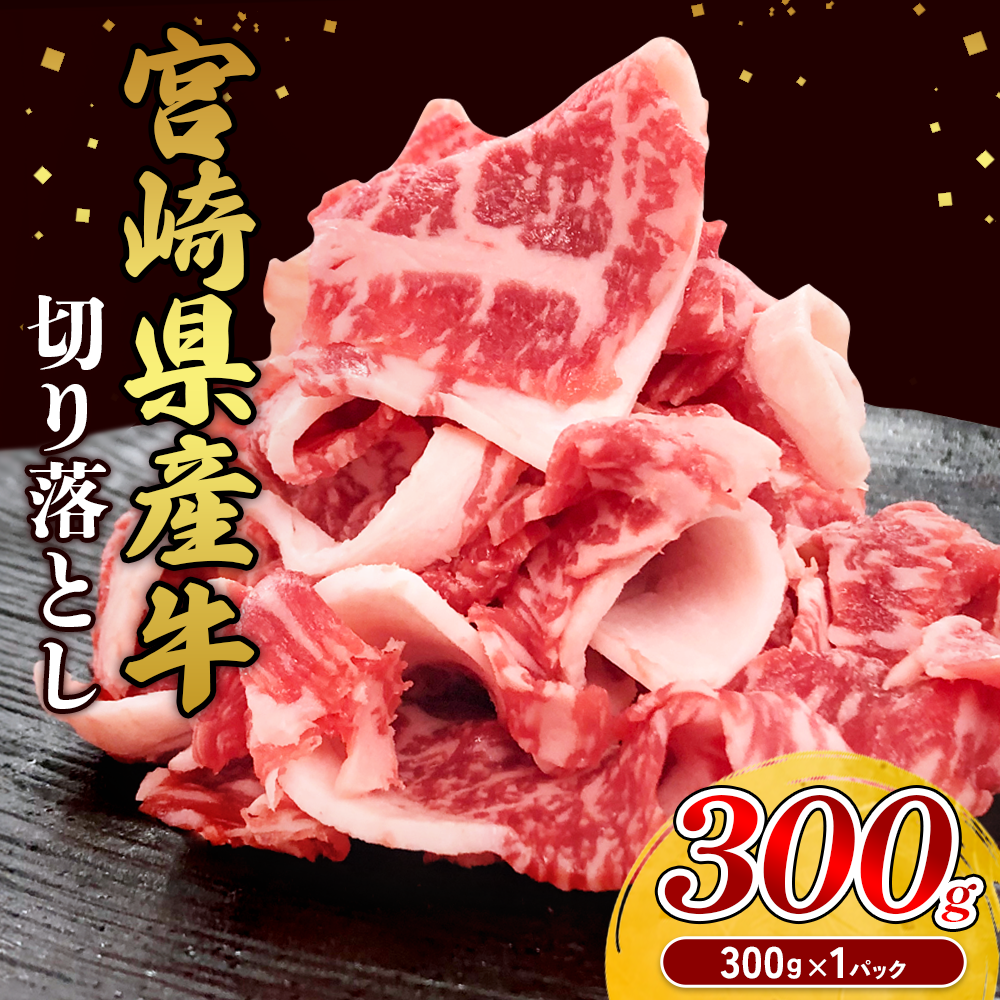 赤身が美味しい宮崎県産黒牛 切り落とし300g×1パック 宮崎県産 黒牛 切り落とし 300g 赤身 牛肉 切り落とし 肉 お肉 牛 国産牛 小分け 真空パック 冷凍 贈答 ギフト 人気 国産 えびの市