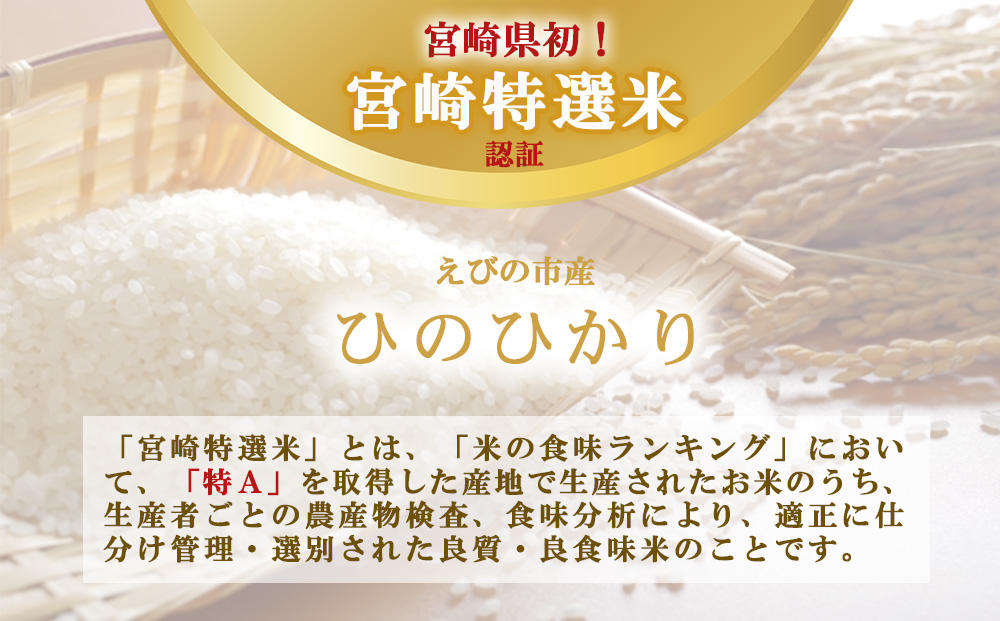 【令和7年産】米【年間定期便】ひのひかり 合計 120kg(10kg × 12回) 特A えびの産 ヒノヒカリ 特選米 ブランド米 お米 おこめ こめ コメ 白米 精米 ふるさと納税 宮崎県 えびの市
