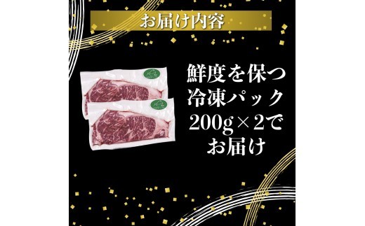 ステーキ 宮崎 ハーブ牛 サーロインステーキ 400g(200g×2枚) 小分け 真空パック 冷凍