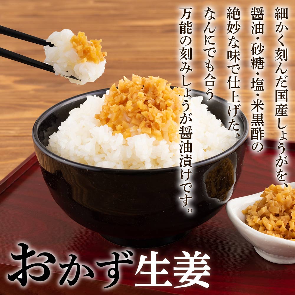 万能おかず生姜とおかか生姜セット各2袋 計4袋詰め合わせセット 食べ比べ 国産野菜 宮崎県産 つけもの ご飯 朝ごはんのお供 おつまみ 和食 付け合わせ 豆腐の薬味 漬物グランプリ金賞 【MI722-ko】