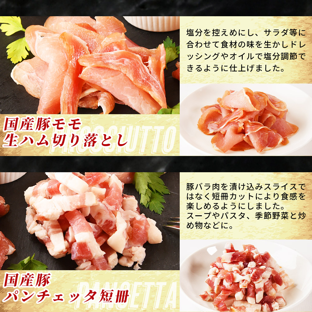 国産生ハム3種と肉汁サルシッチャ 肉バルセット合計700g 国産 サルシッチャ ソーセージ 鶏肉 鶏生ハム 生ハム 豚モモ 豚バラ パンチェッタ サラダ スープ パスタ サンドイッチ 【MI737-pl】