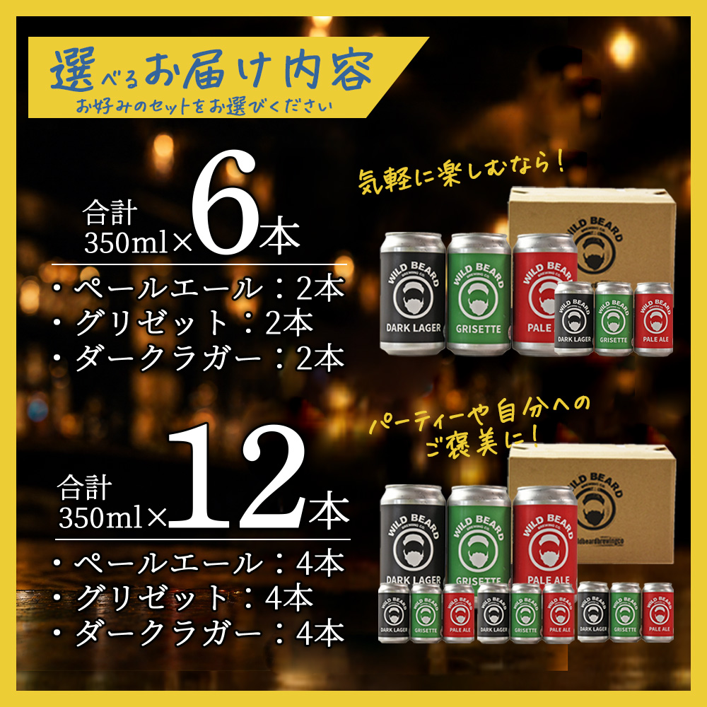 三股町の水で造るクラフトビール飲み比べ 6本/12本 詰め合わせ セット 3種 ペールエール グリセット ダークラガー 3.5％  5% お酒 アルコール ギフト 贈り物 プレゼント 宅飲み【MI745-wb】