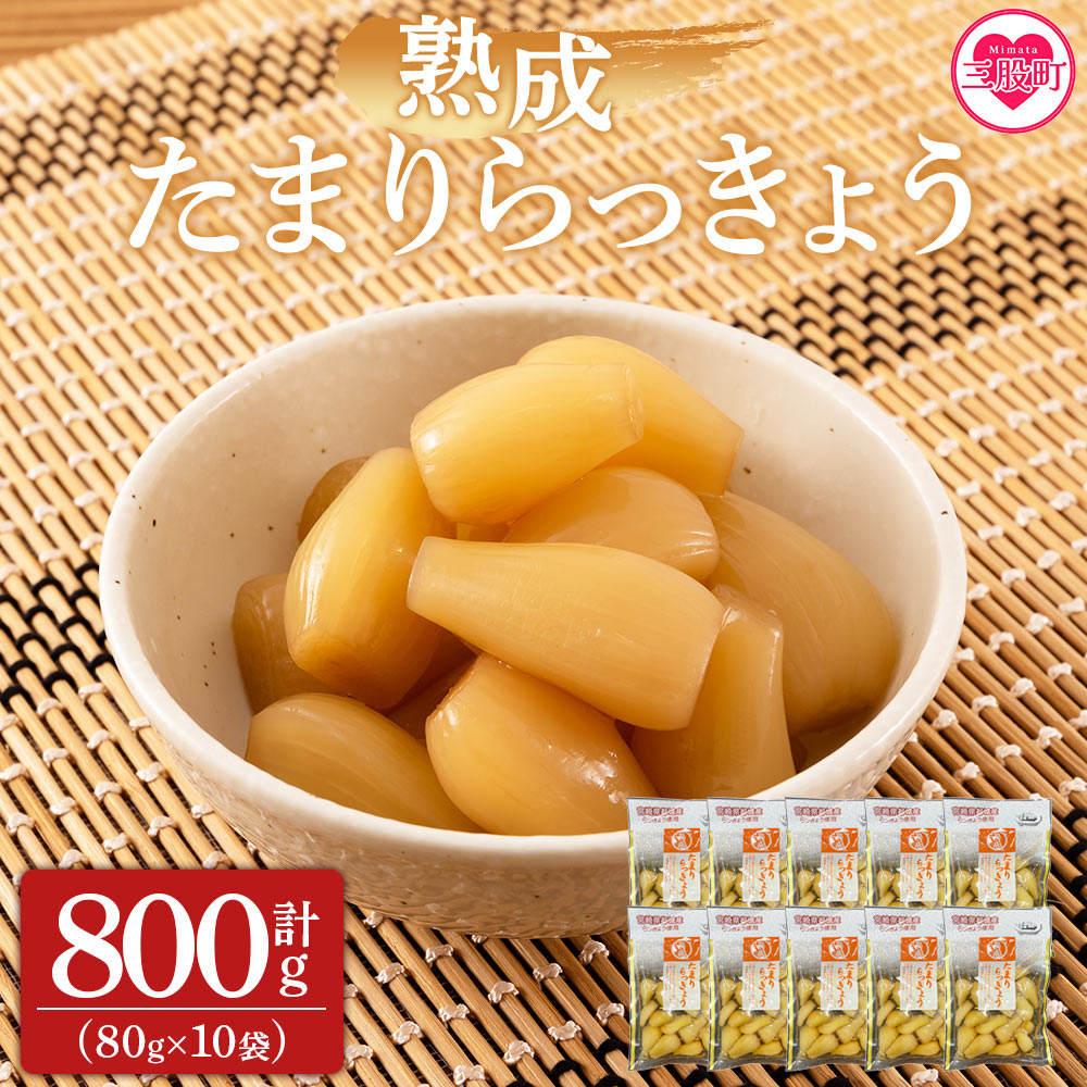 熟成たまりらっきょう800g（80g×10P）らつきょう ラッキョウ 辣韭 おつまみ 肴 ご飯のおとも 野菜 旬 漬物 おつけもの シャキシャキ 食感 歯ごたえ 晩酌 料理 アレンジ 【MI012-ko】