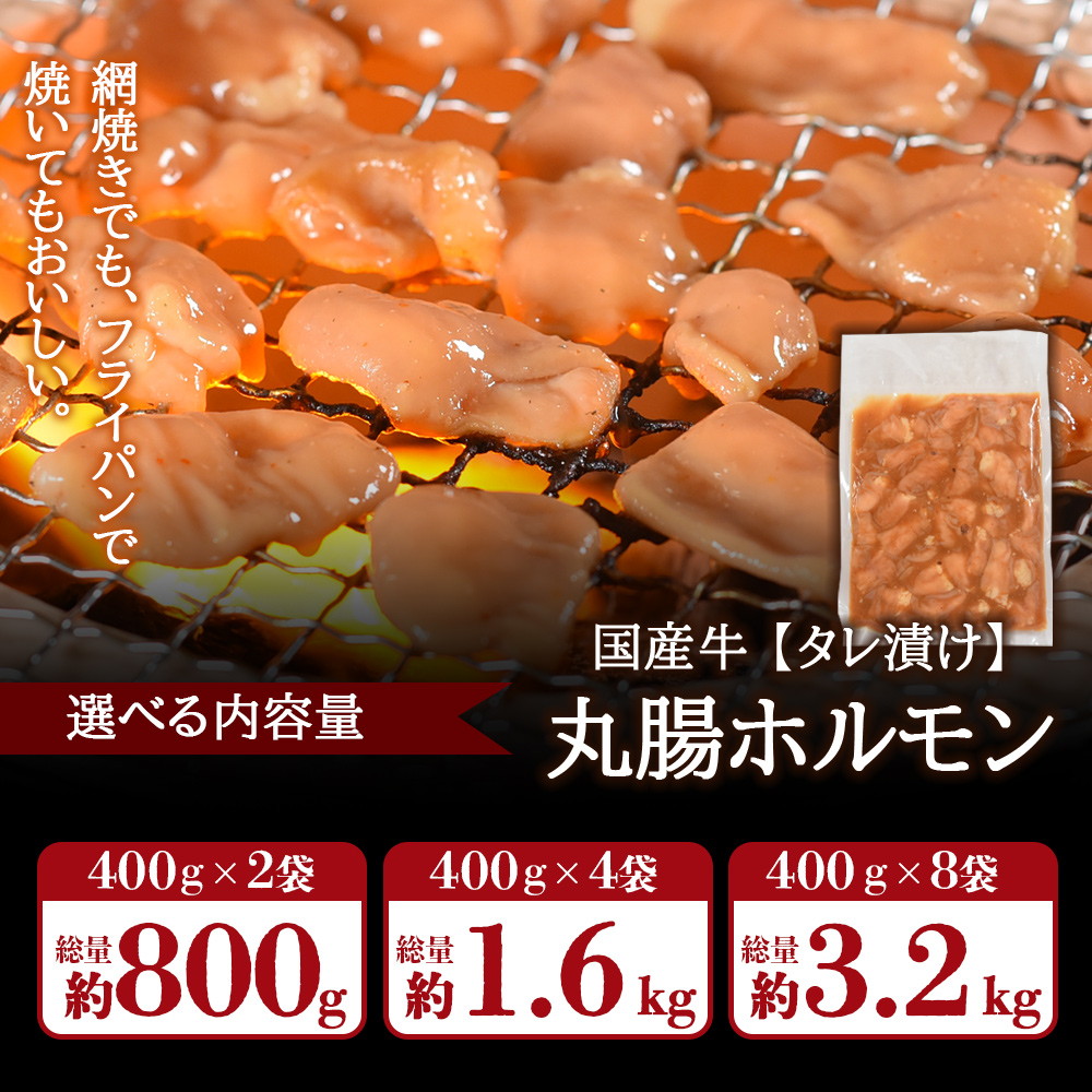 【訳あり】国産牛ホルモン丸腸（特製タレ漬け）＞800g 1.6kg 3.2kg 選べる 内容量 国産牛ホルモン 国産 牛肉 肉 ホルモン モツ 丸腸 マルチョウ【MI023-nk】