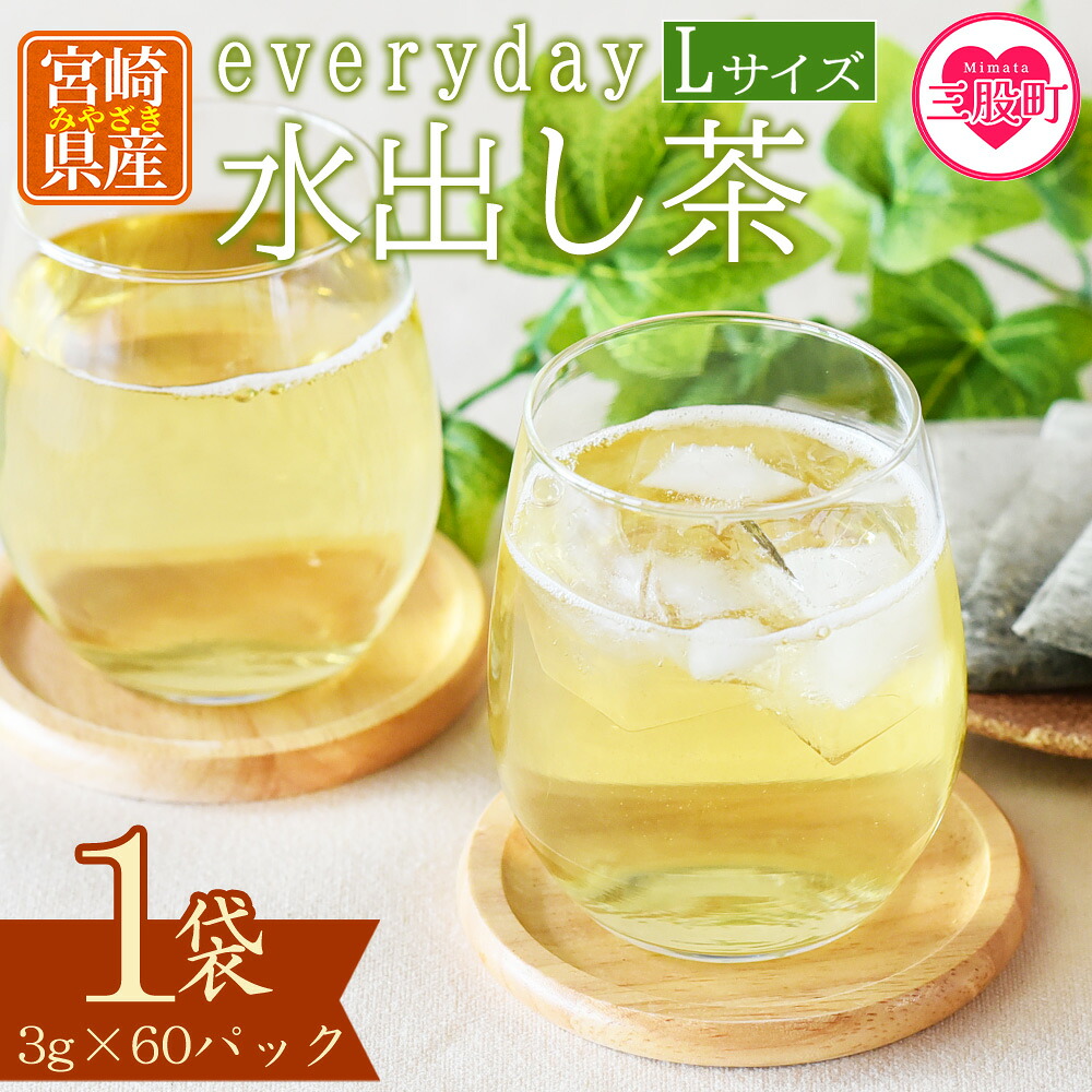 everyday 水出し茶 1袋（Lサイズ） 有機緑茶 お茶 茶葉 tea 緑茶 製茶 水出し アイス ティーバッグ マグボトル お手軽 小分け 飲料類 水分補給 国産 宮崎県産 九州産 スポーツ 【MI391-km】