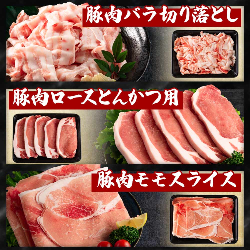 宮崎県産豚肉バラエティーセット 3.6kg 豚 切落し とんかつ ロース ミンチ モモ バラ バラ切り落とし 肉 国産 ブランド豚 個別包装 おかず 晩ご飯 ディナー ご褒美 記念日 【MI193-hr】