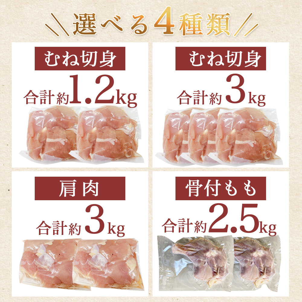選べる4種類 宮崎県産 鶏肉 国産 鶏 肉 精肉 とり モモ もも肉 使いやすい 真空冷凍 切り身 選べる数量 お弁当 惣菜 からあげ 照り焼き 数量限定 BBQ バーベキュー 鶏ムネ 鶏むね 【MI437-tr】