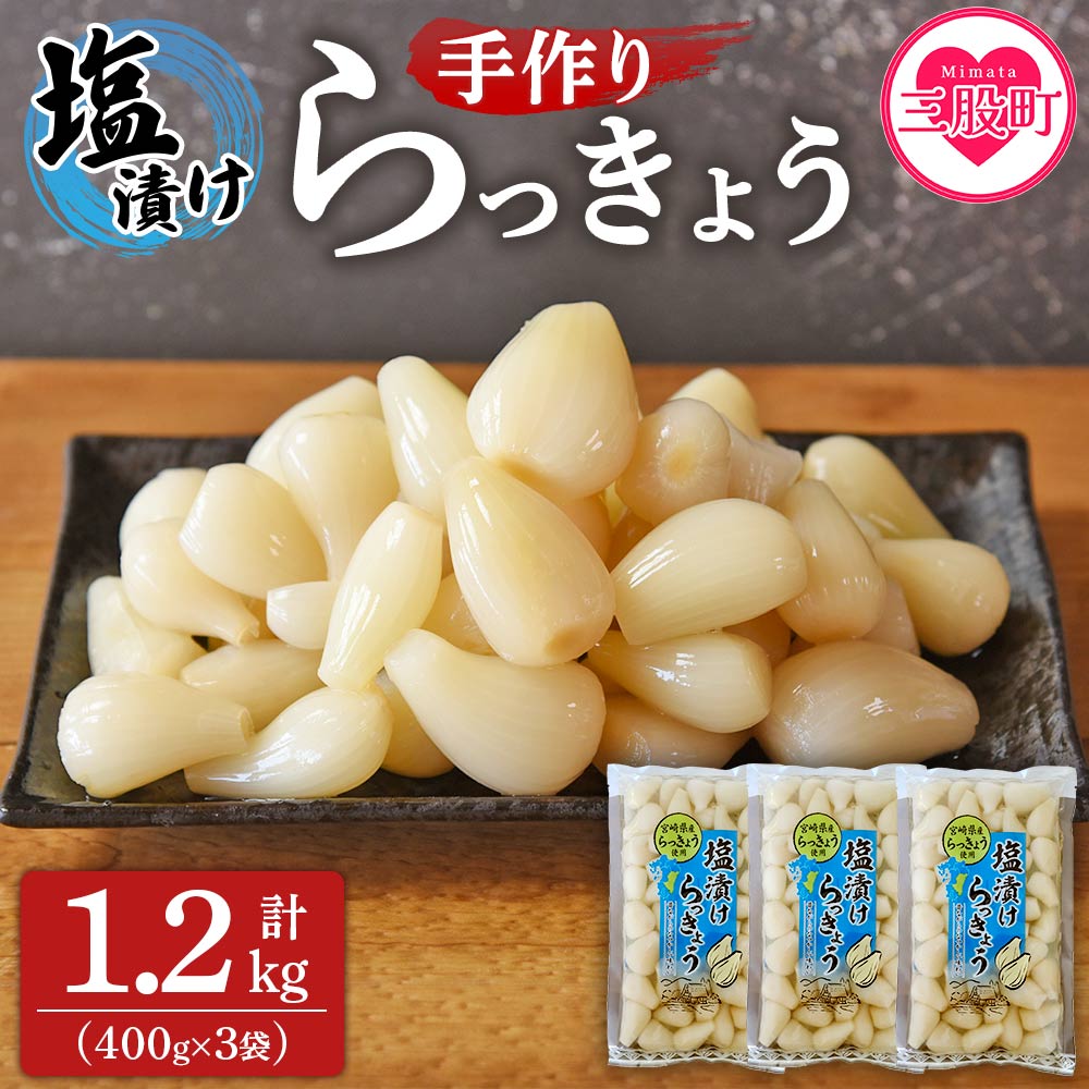 手づくりらっきょう 400g×3袋セットラッキョウ 辣韭 漬物 国産 宮崎県産 らつきょう ラッキョウ 辣韭 おつまみ 肴 ご飯のおとも 野菜 旬 漬物 国産 宮崎県産 九州産【MI321-ko】