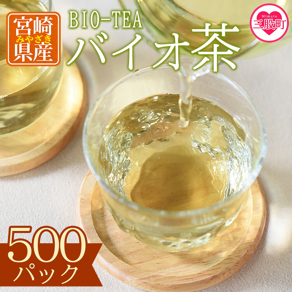 バイオ茶500パック　お茶 茶葉 tea  緑茶 製茶 水出し アイス ティーバッグ まぐボトル お手軽 小分け 飲料類 水分補給 国産 宮崎県産 【B-0803-km】