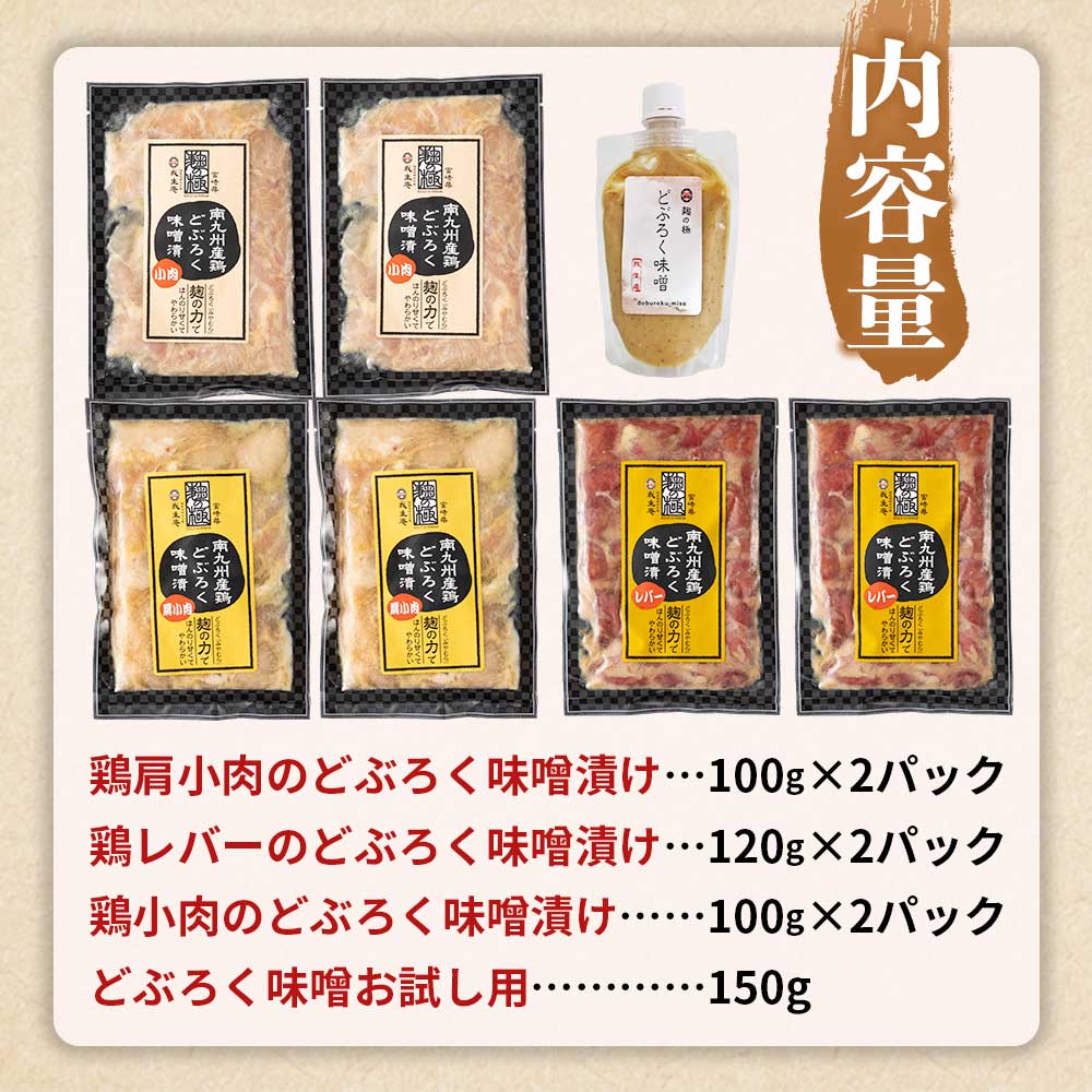 どぶろく味噌漬け鶏セット(レバー2パック、小肉2パック、肩小肉2パック)どぶろく味噌お試し用(150g)使いやすい 便利 小分け パック お肉 とり肉 切り身 国産 鶏肉 セット とり肉 【MI169-gs】