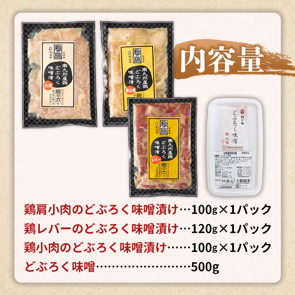 どぶろく味噌漬け鶏セット(レバー1パック、小肉1パック、肩小肉1パック)どぶろく味噌(500g)使いやすい 便利 小分け パック お肉 とり肉 切り身 国産 鶏肉 セット とり肉 とりにく 【MI170-gs】
