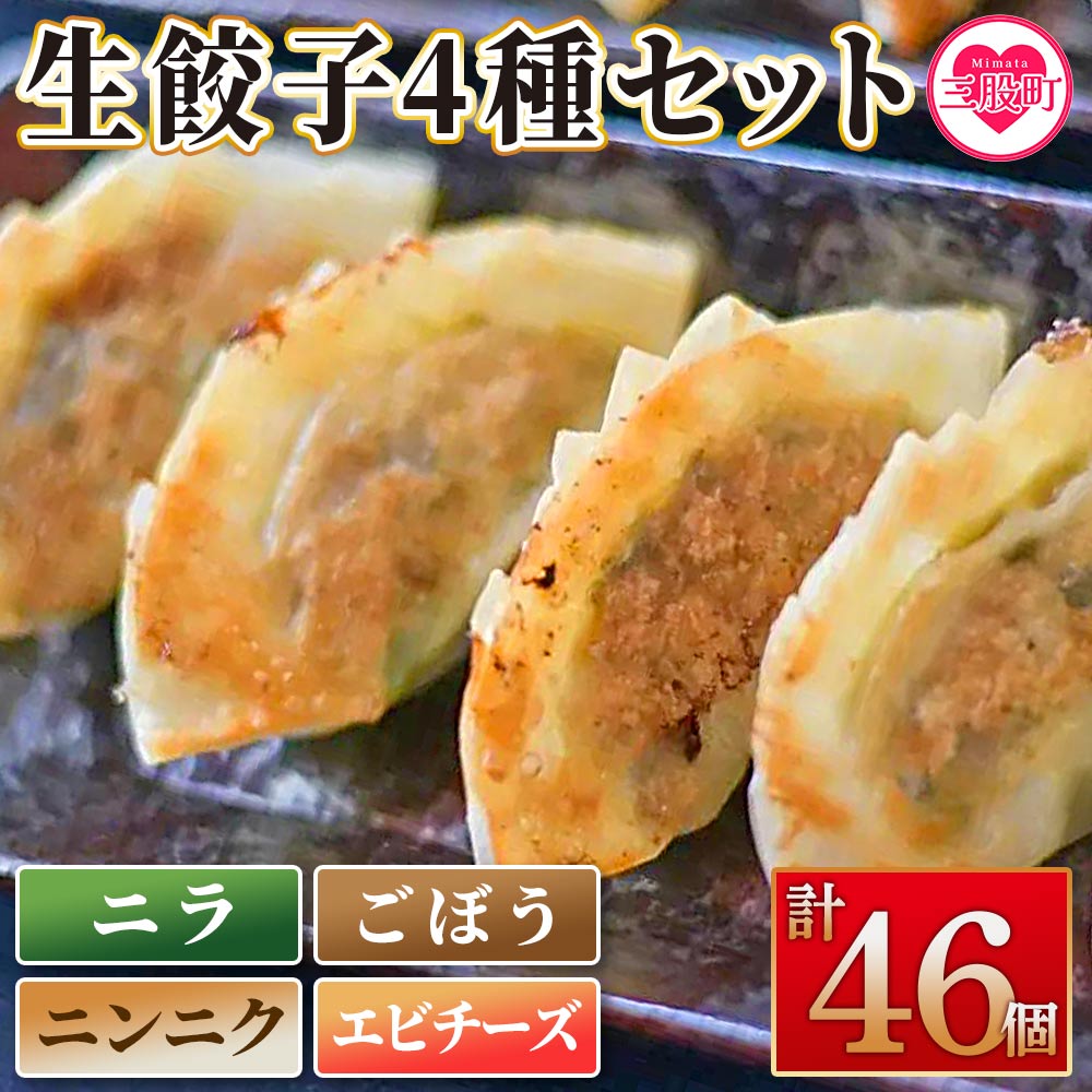 福栄生餃子店餃子4種(ニラ・ごぼう・ニンニク・エビチーズ)セット ギョウザ ぎょうざ ギョーザ にら ゴボウ にんにく 大蒜 えび 海老 チーズ 食べ比べ 冷凍 惣菜 弁当 おつまみ【MI286-fu】