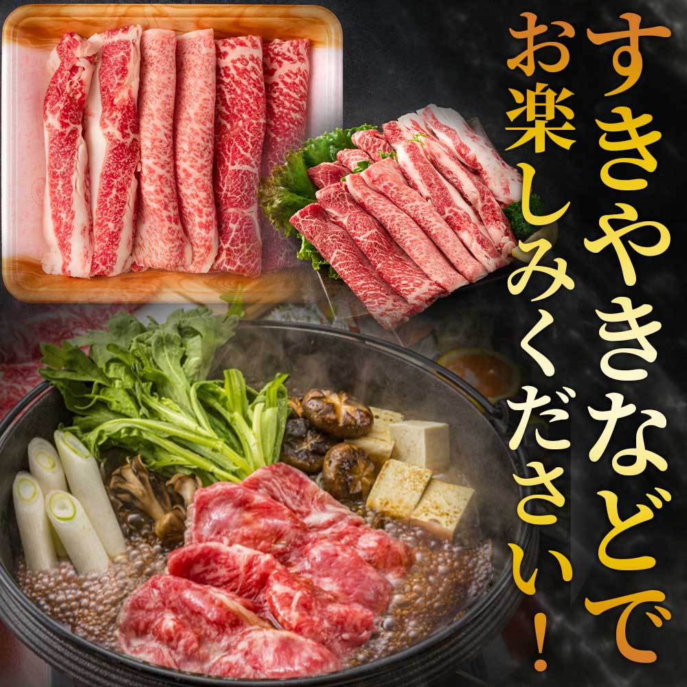 宮崎牛すき焼き(モモ、バラ)600g(もも150g+バラ150g×2パック) 国産ブランド牛 牛肉 おすすめ 黒毛和牛 国産牛肉 和牛 人気 コスパ A4 A5 赤身【MI162-nh】