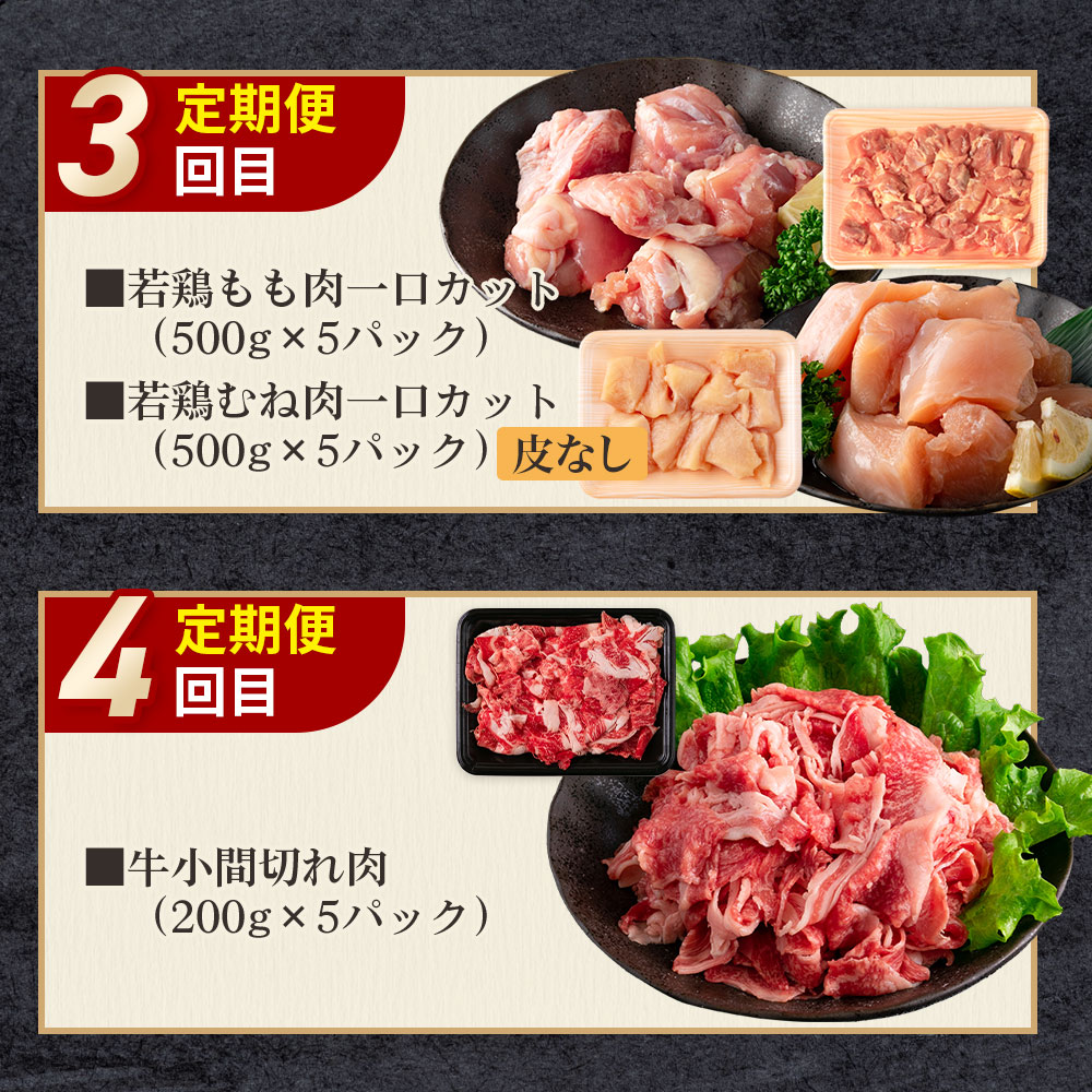 【定期便全6回連続】宮崎牛と豚・鶏 食べ比べセット 約8.3kg厳選 サーロイン 肩ロース ミスジ スライス ステーキ 若鶏 もも モモ むね ムネ 小間切れ A4ランク ブランド牛 希少部位 【MI633-mk】